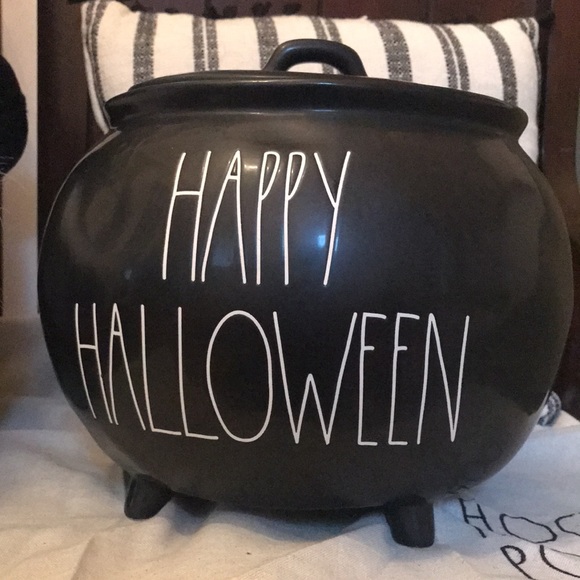 Rae Dunn HAPPY HALLOWEEN Cauldron Canister